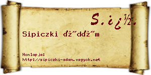 Sipiczki Ádám névjegykártya
